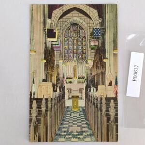 Washington Memorial Chapel Interior Valley Forge PA 1930s Linen Postcard Church